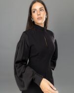 Classic Jumpsuit with Satin Sleeves - Image 3