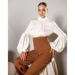 Jasmine Elegance: Satin Shirt for Timeless Grace