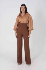 Espresso Elegance: High Waisted Trousers