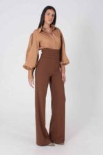Espresso Elegance: High Waisted Trousers - Image 2