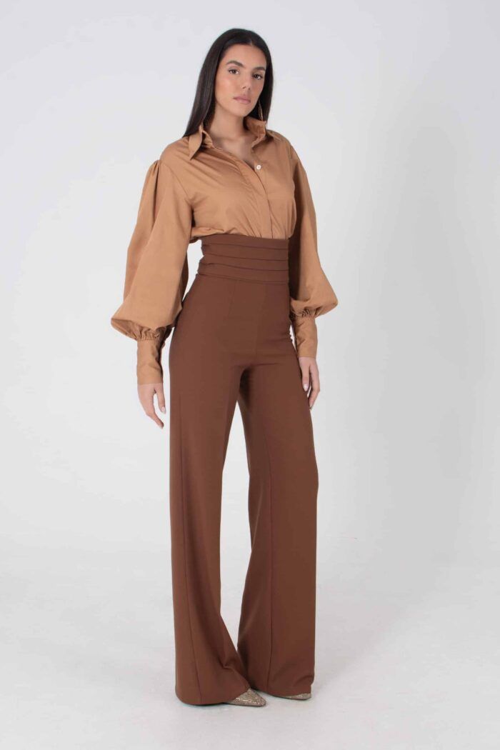Espresso Elegance: High Waisted Trousers - Image 2