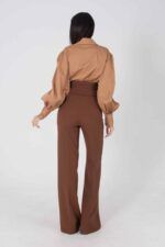 Espresso Elegance: High Waisted Trousers - Image 4