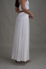 White Sequin Balloon Skirt