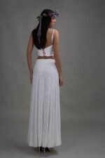 White Sequin Balloon Skirt