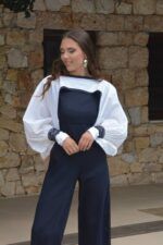 WHITE LINEN NECKLINE BOLERO