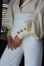 Cream Shirt Gold buttons - Image 2