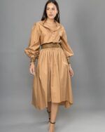 Espresso midi flared dress - Image 2