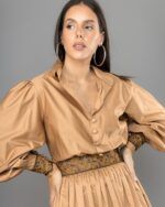 Espresso midi flared dress - Image 3