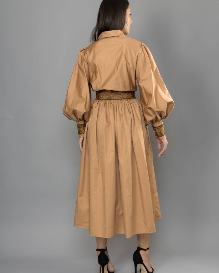 Espresso midi flared dress - Image 5