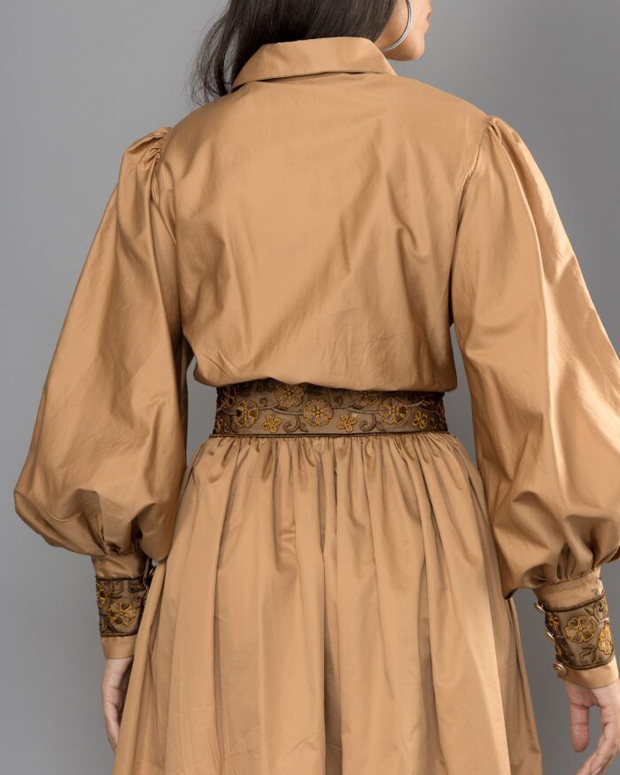 Espresso midi flared dress - Image 4