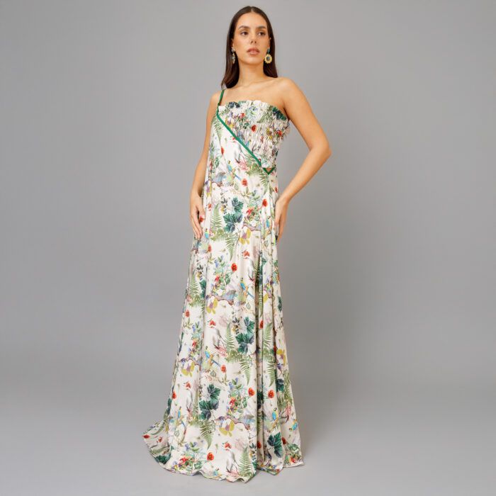 Altamira Long Dress One Shoulder with Elastic Top - Image 4