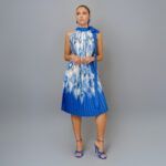 PEACOCK Blue Midi Pleated Dress - Image 2