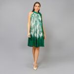 PEACOCK Green Pleated Midi Dress - Image 4