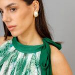 PEACOCK Green Pleated Midi Dress - Image 3