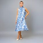 SWAN Midi Dress with Neck Tie - Image 3