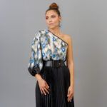 PEACOCK Black One Shoulder blouse