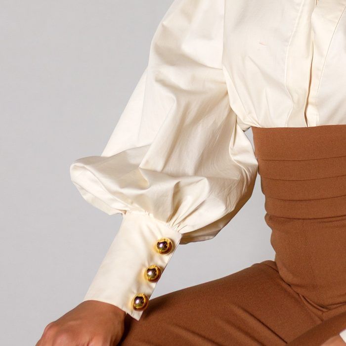 Cream Shirt with Gold buttons - Image 2