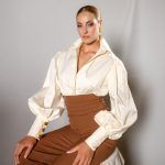 Cream Shirt with Gold buttons