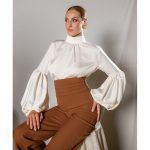 Jasmine Elegance: Satin Shirt for Timeless Grace - Image 3