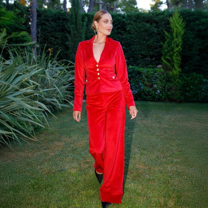 Red Velvet Trousers - Image 2