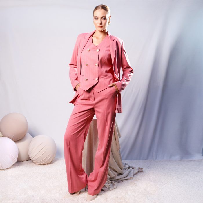 Pink Vest with Gold Buttons - Image 2