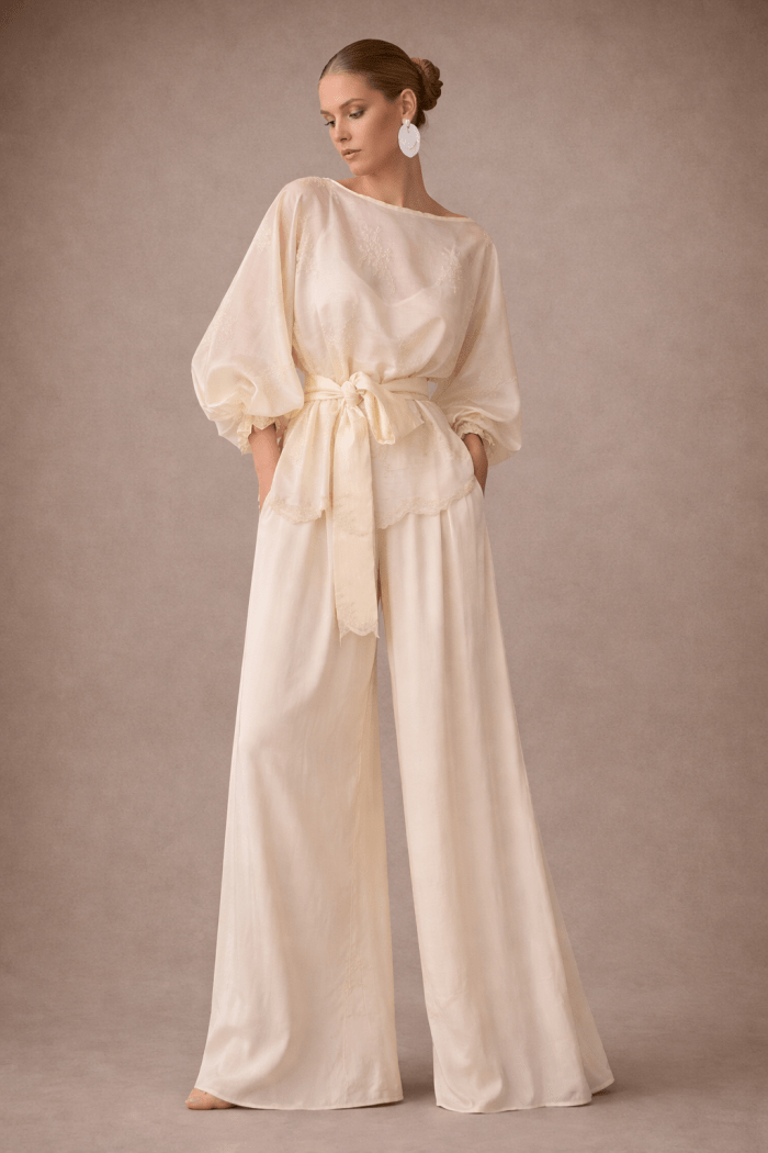 Sea Anemone Blouse with Puff  Sleeves - Image 2
