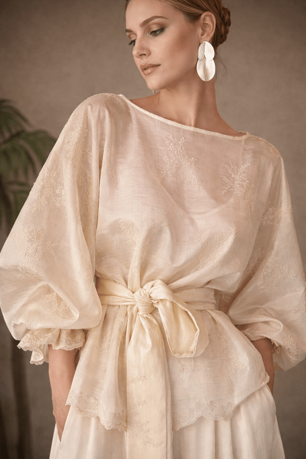 DBC18A7E-4A05-40F0-9D47-952B4574F7A0 Sea Anemone Blouse with Puff Sleeves - Image 1