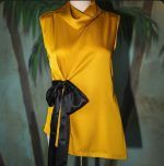 Gorgonian Sleeveless Blouse Black Bow - Image 4