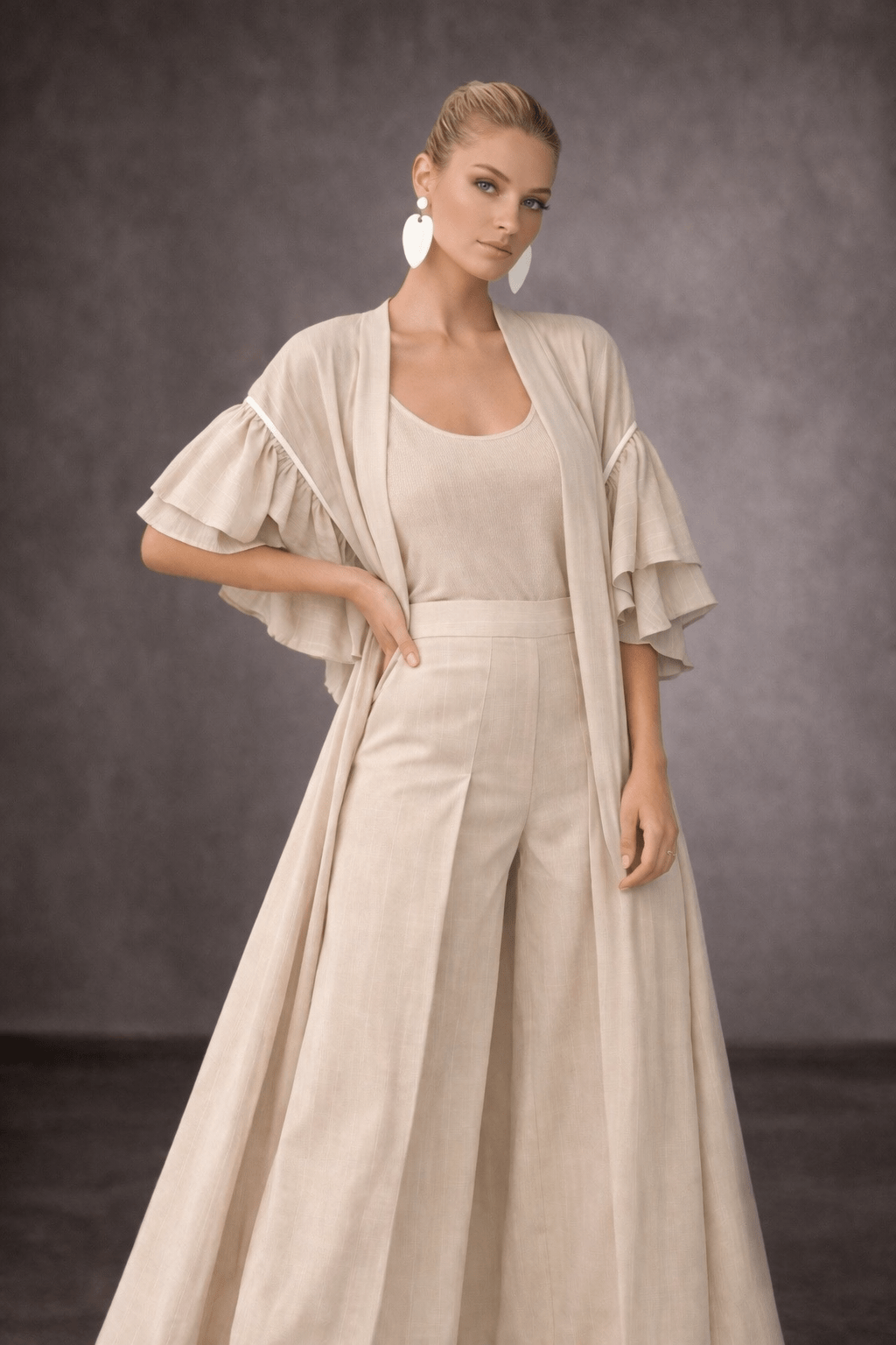 C9462E35-2683-46FE-87E8-716F6778136B Beige Trousers - Image 1