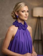 Royal Silk Blue-Purple Dress - Image 2