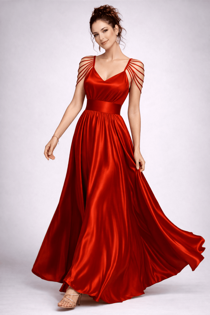 Moonga Silk Dress with straps - Image 3