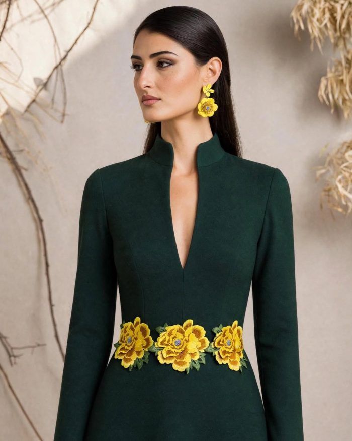 OLIVINE Wool Dress - Image 2