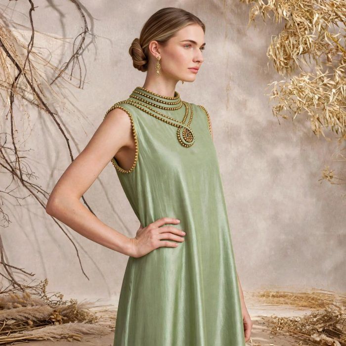 OLIVINE Jewel-Neckline Sleeveless Dress - Image 3
