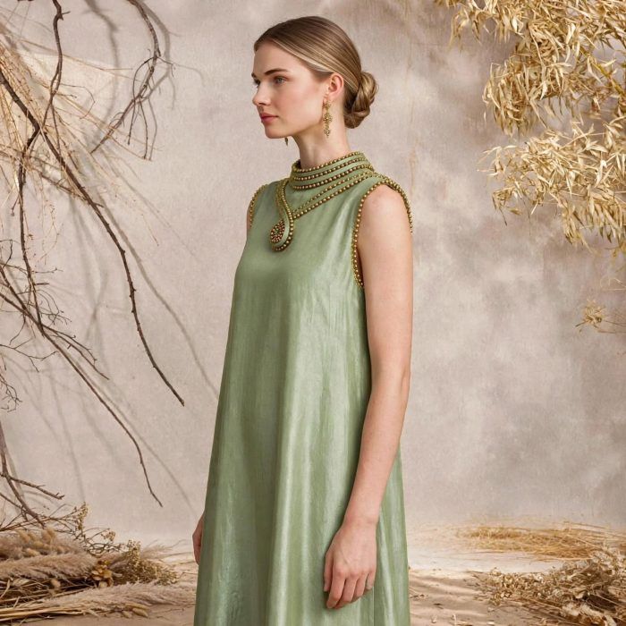 OLIVINE Jewel-Neckline Sleeveless Dress - Image 2