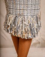 Tiered Fringe Tweed Skirt (limited edition) - Image 2