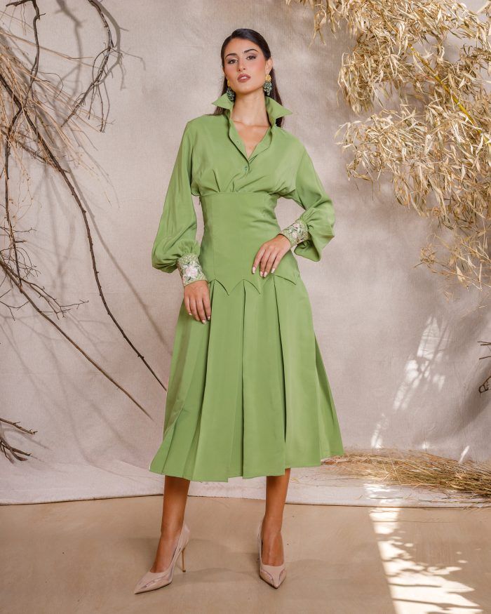 OLIVINE Embroidered Cuff Shirt - Image 3