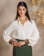 Floral Cuff Off-White Shirt