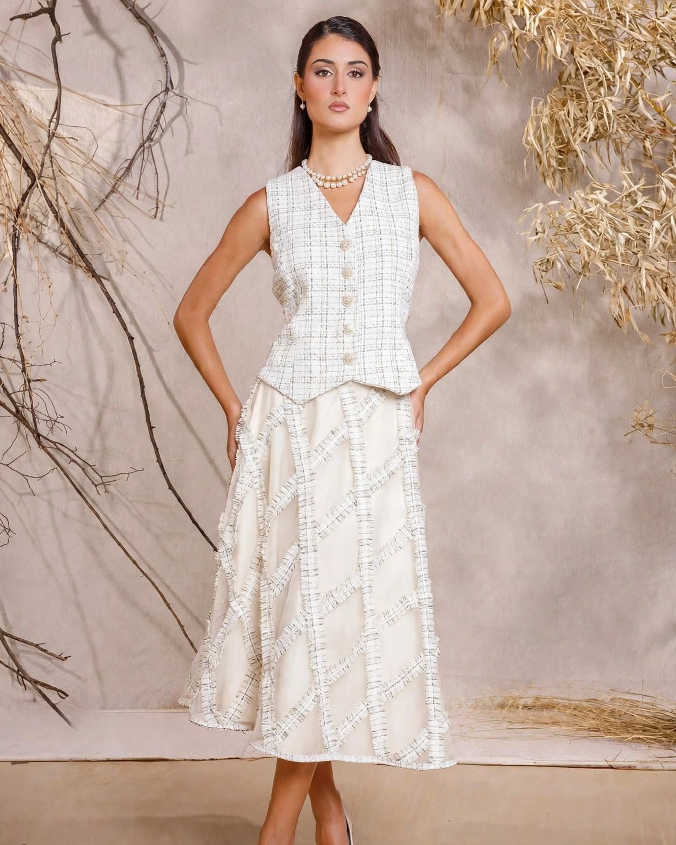 mhgcbvcx Handmade Frayed Lattice Skirt - Image 1