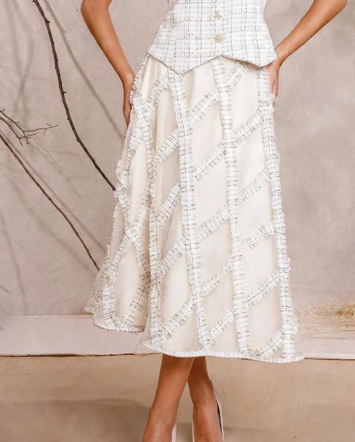 Handmade Frayed Lattice  Skirt - Image 2