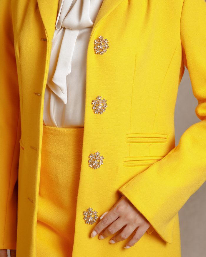 Yellow Wool Coat - Image 2