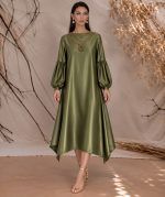OLIVINE Silk Dress